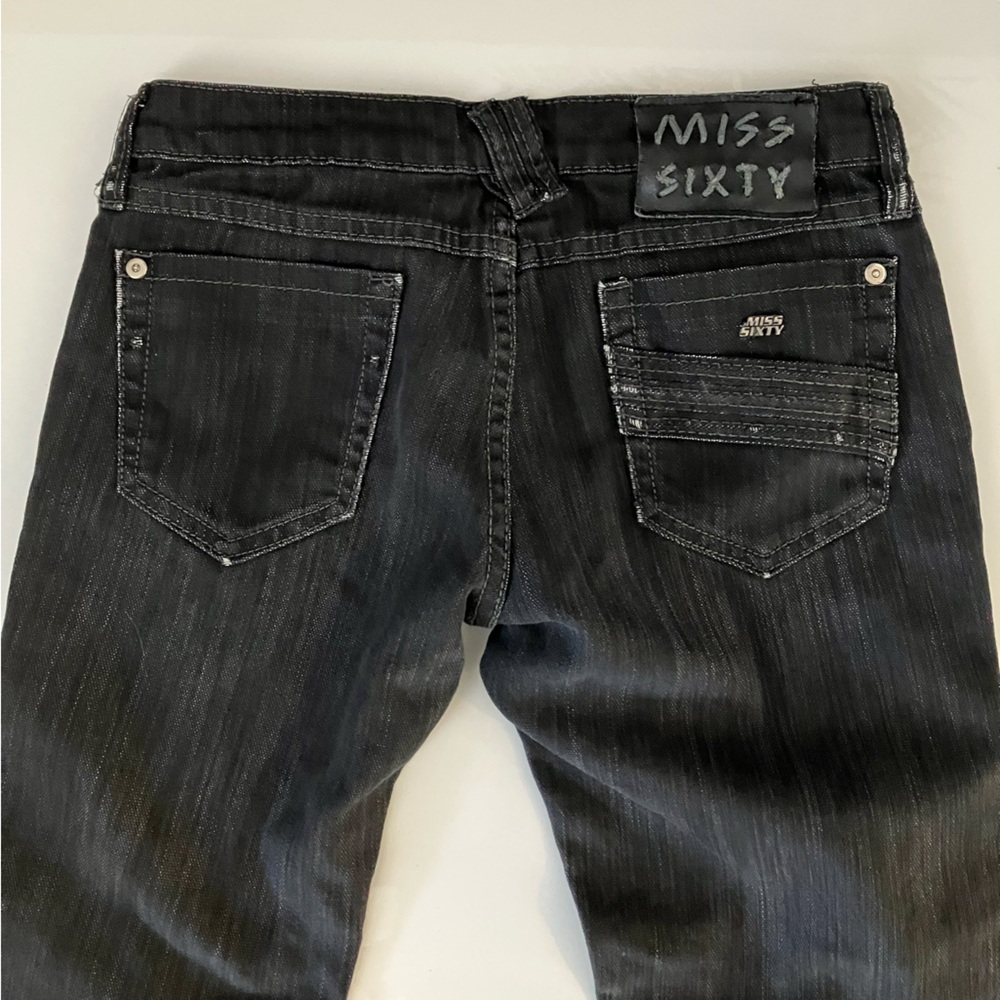 Miss sixty black distressed low rise jeans